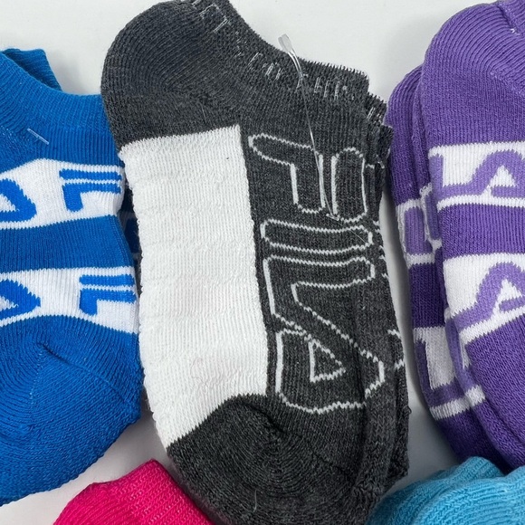 Fila Kids Girls 10-Pack Half Cushion No Show Socks Girls Small Shoe Sizes 7-10 - Picture 6 of 9
